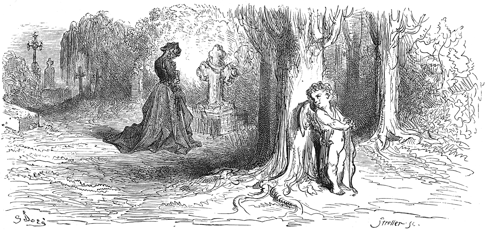 La jeune Veuve - de la Fontaine - Gustave Doré