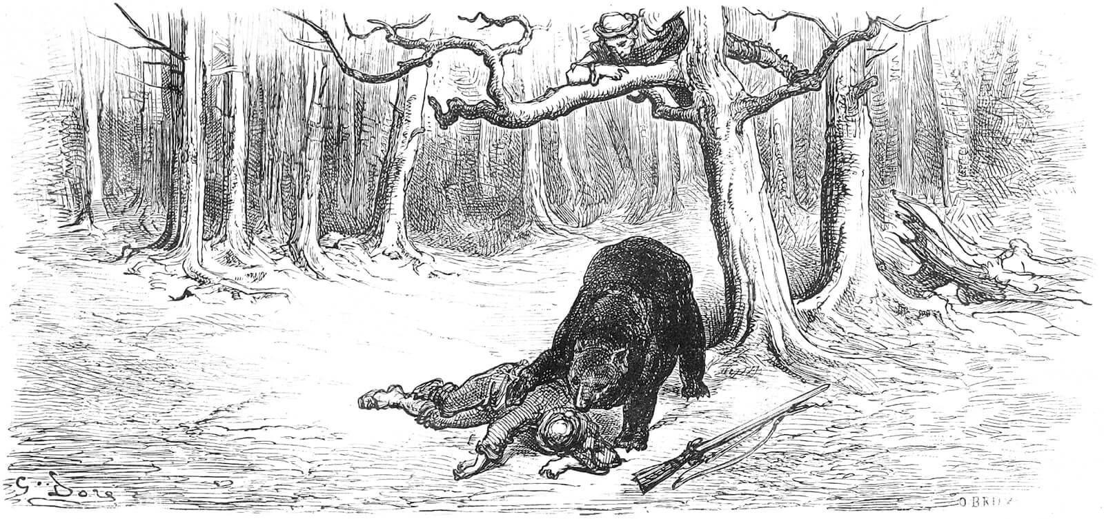 L'Ours-et-Les-Deux-Compagnons-de-Jean-de-La-Fontaine-dans-Les-Fables-Illustration-de-Gustave-Dore-2-1876