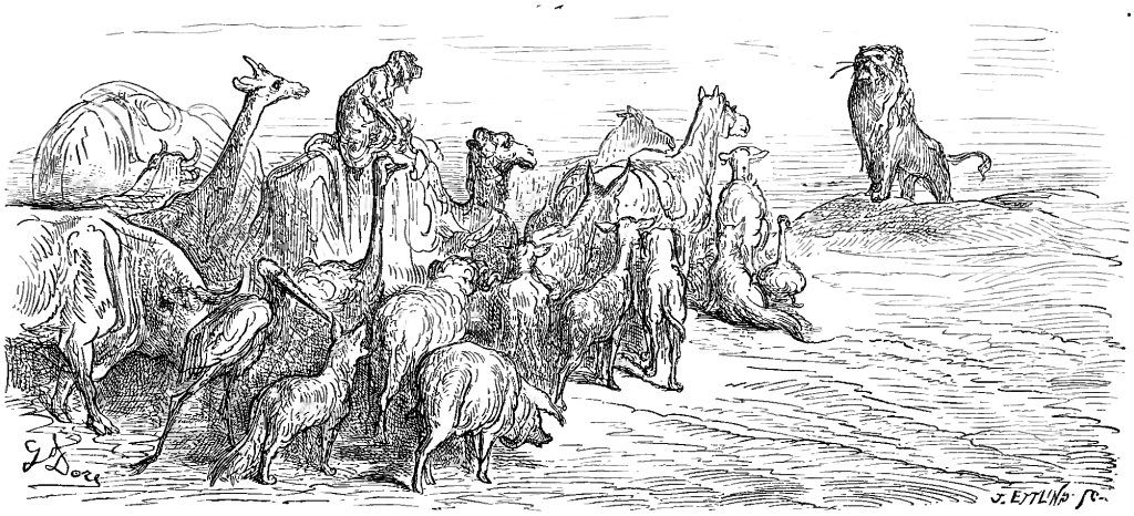 Tribut envoyé par les Animaux à Alexandre - de la Fontaine - Gustave Doré