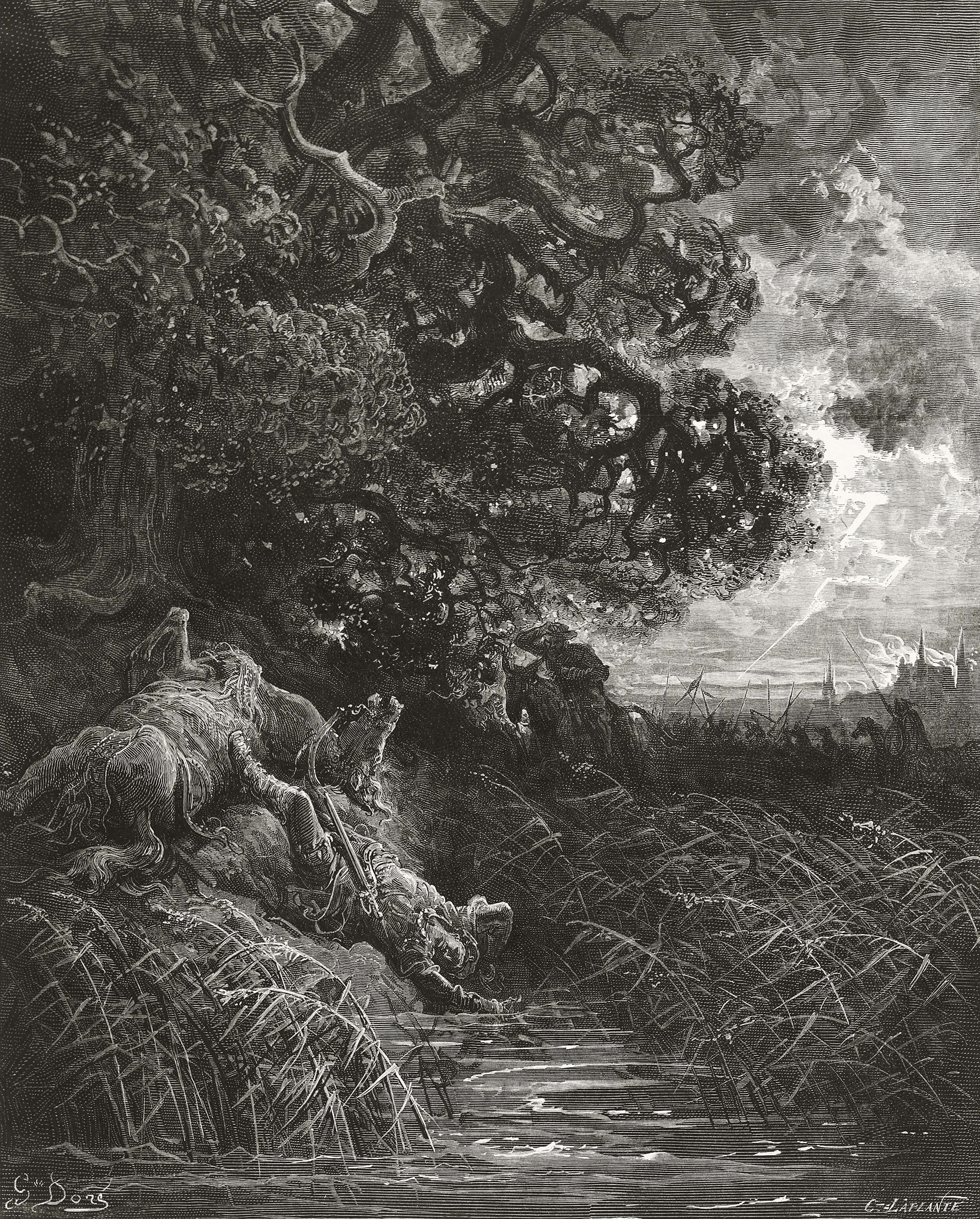 Le chène et le roseau - La Fontaine - Gustave Doré